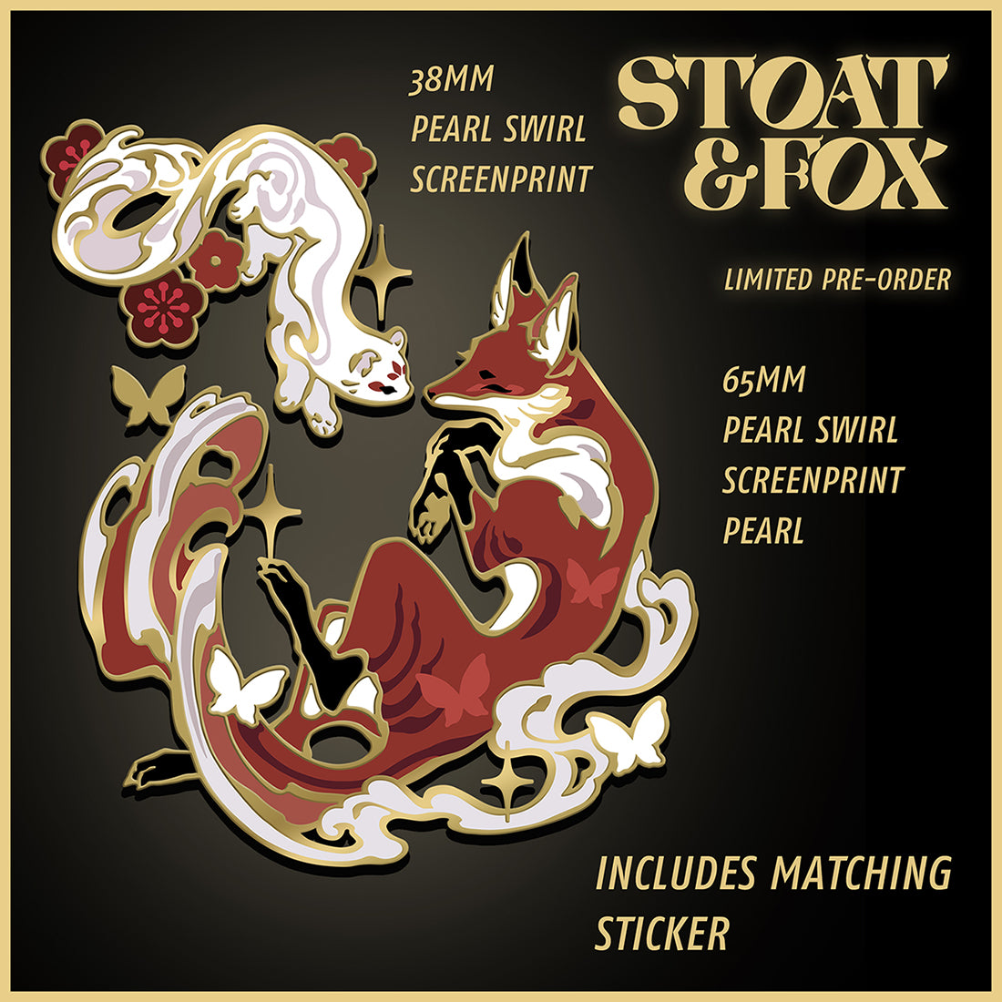 Stoat & Fox - Enamel Pin Set