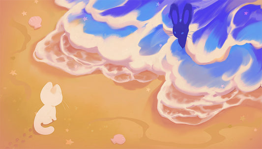 Meeting in the Waves I Deskmat/Mousepad