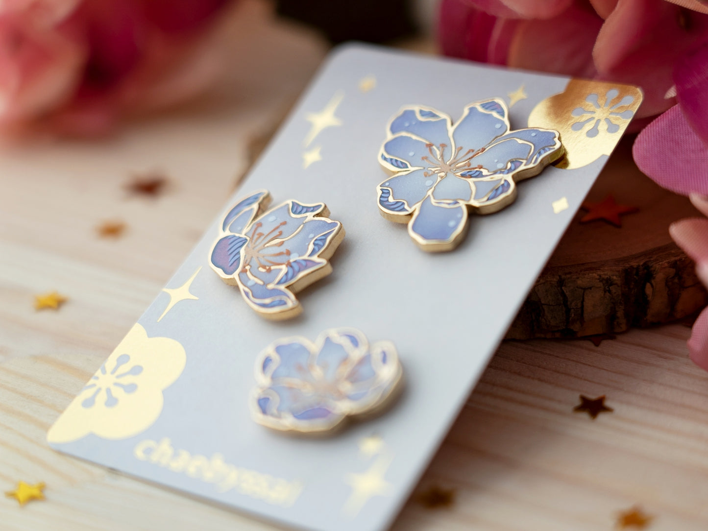Haitang Flowers - Enamel Pin Set