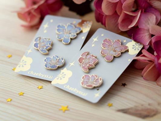 Haitang Flowers - Enamel Pin Set