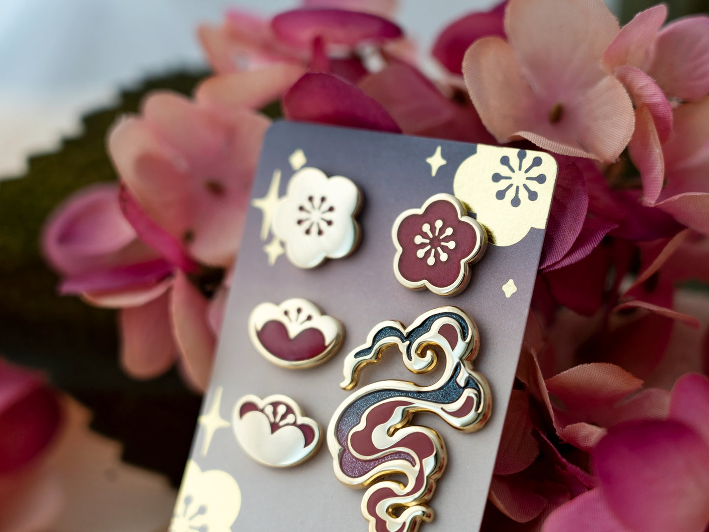 Cloud and Flowers - Enamel Pin Set
