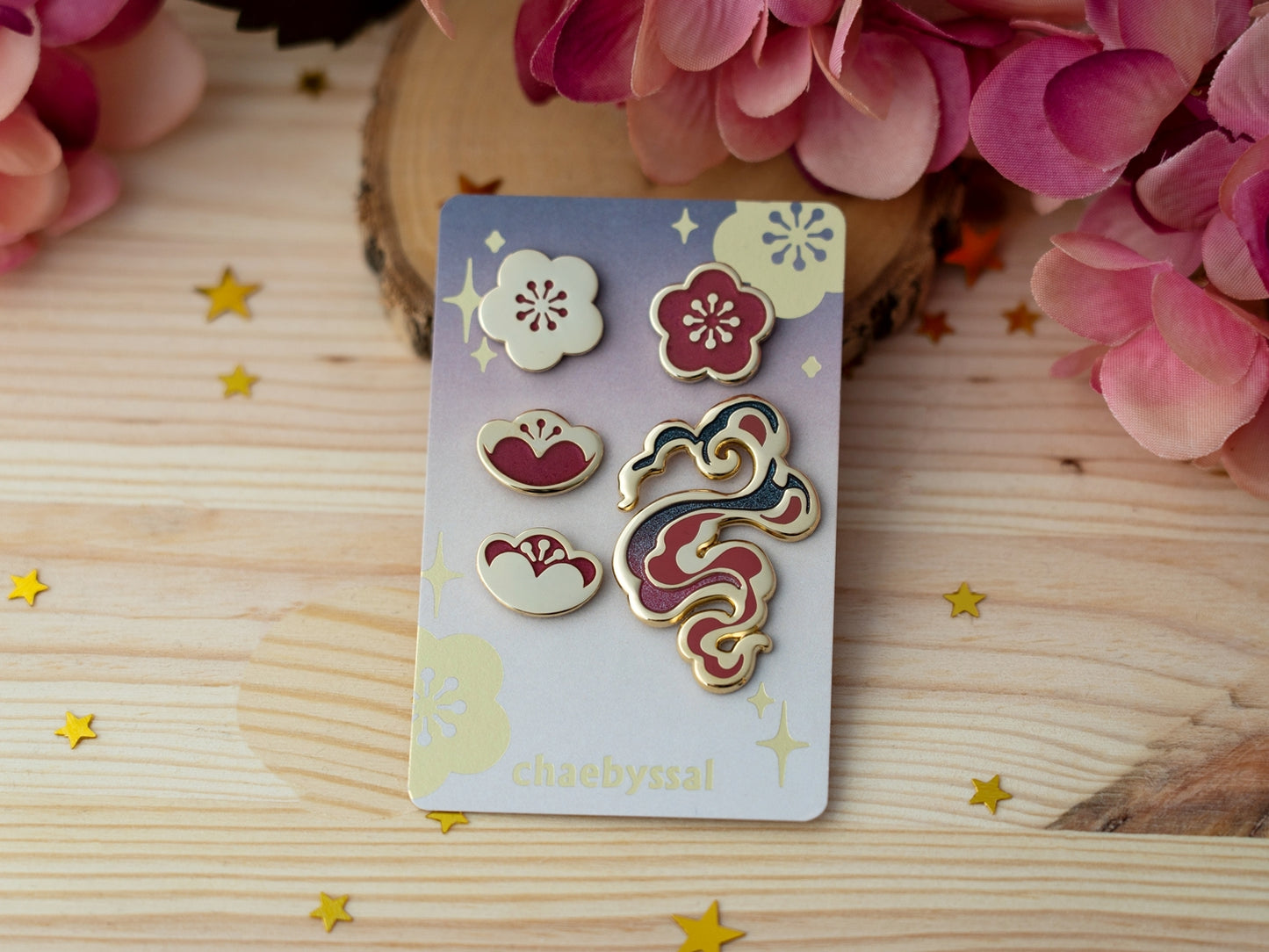 Cloud and Flowers - Enamel Pin Set