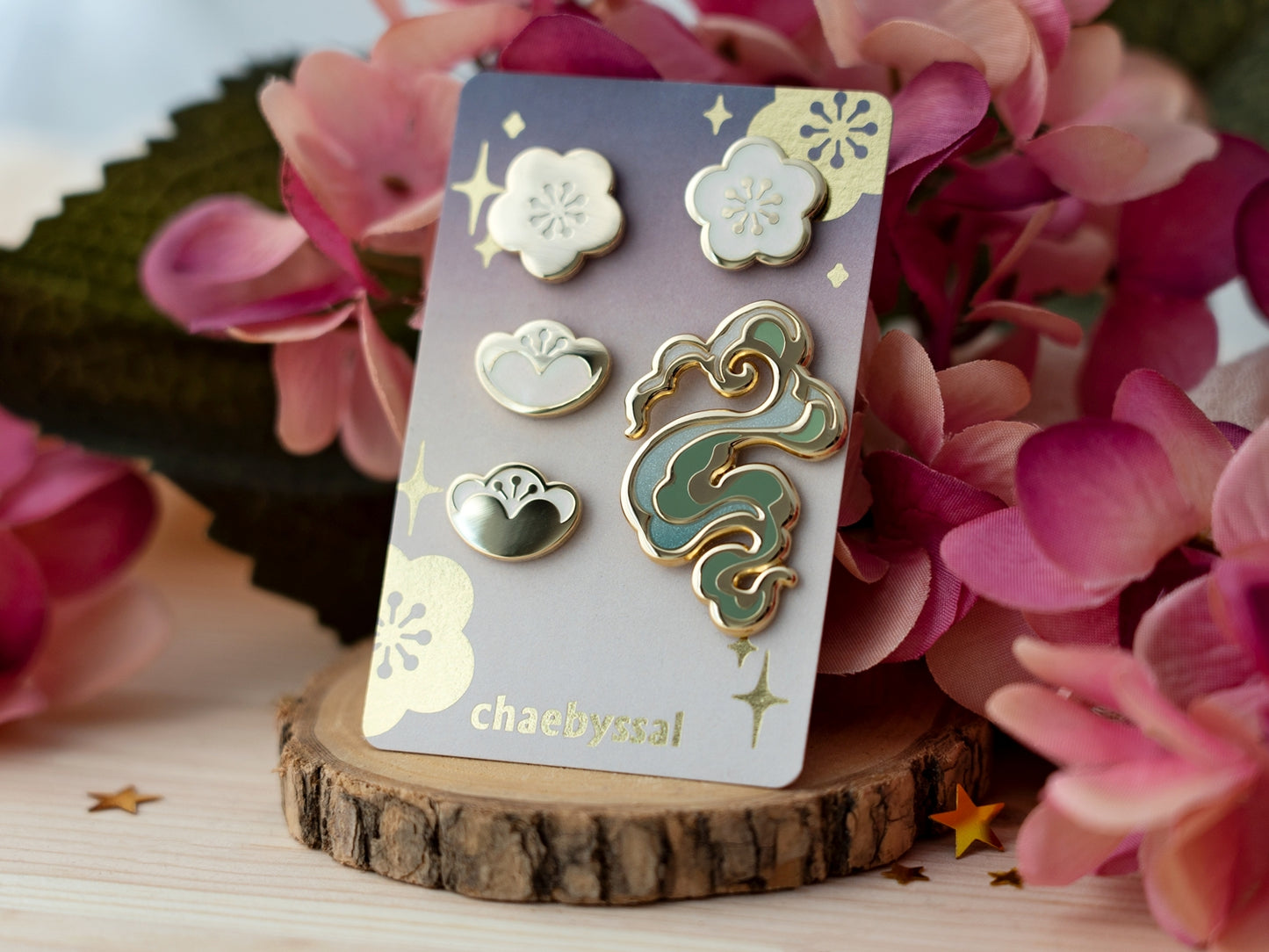 Cloud and Flowers - Enamel Pin Set