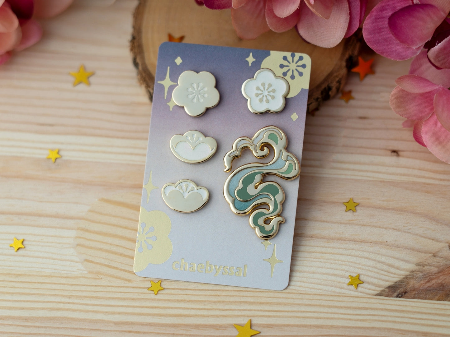 Cloud and Flowers - Enamel Pin Set