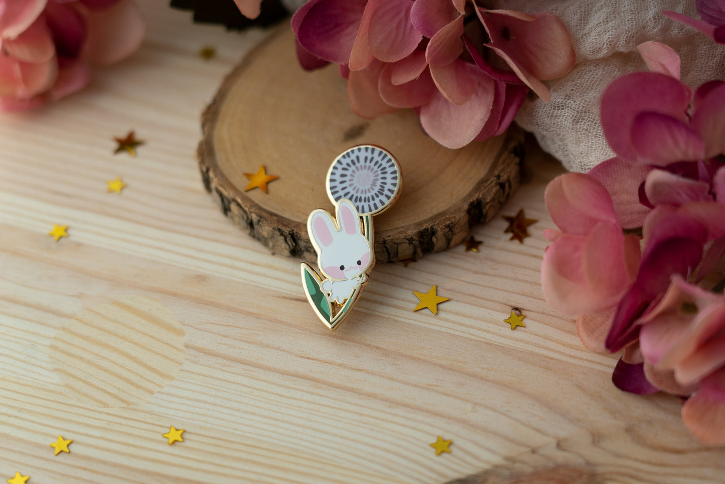 Dandelion Bunny - Enamel Pin