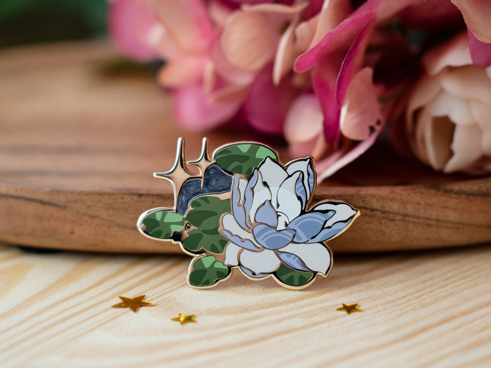 Purple Waterlily - Enamel Pin