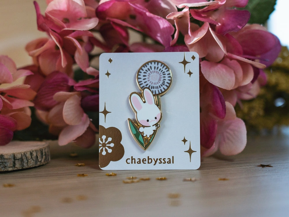 Dandelion Bunny - Enamel Pin