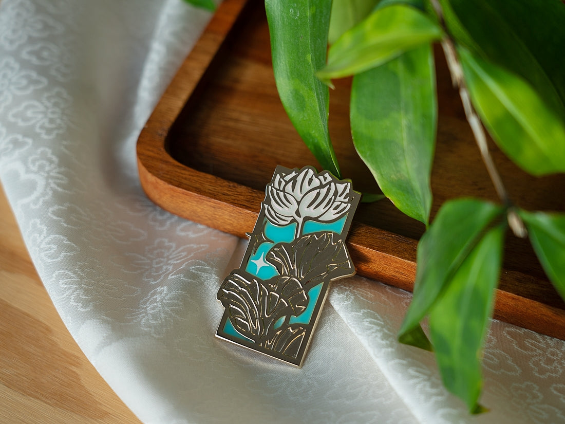 Stained Glass Lotus - Enamel Pin